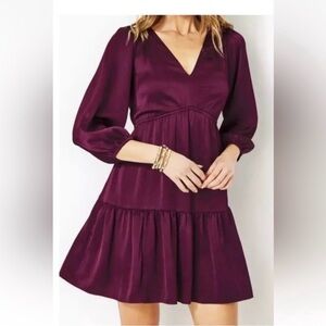 Lilly Pulitzer Amarena Cherry Deacon 3/4 Sleeve V-neck Dress Size 6 NEW NWT VDay